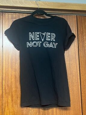 Black 'Never Not Gay' Graphic Short Sleeve Tee